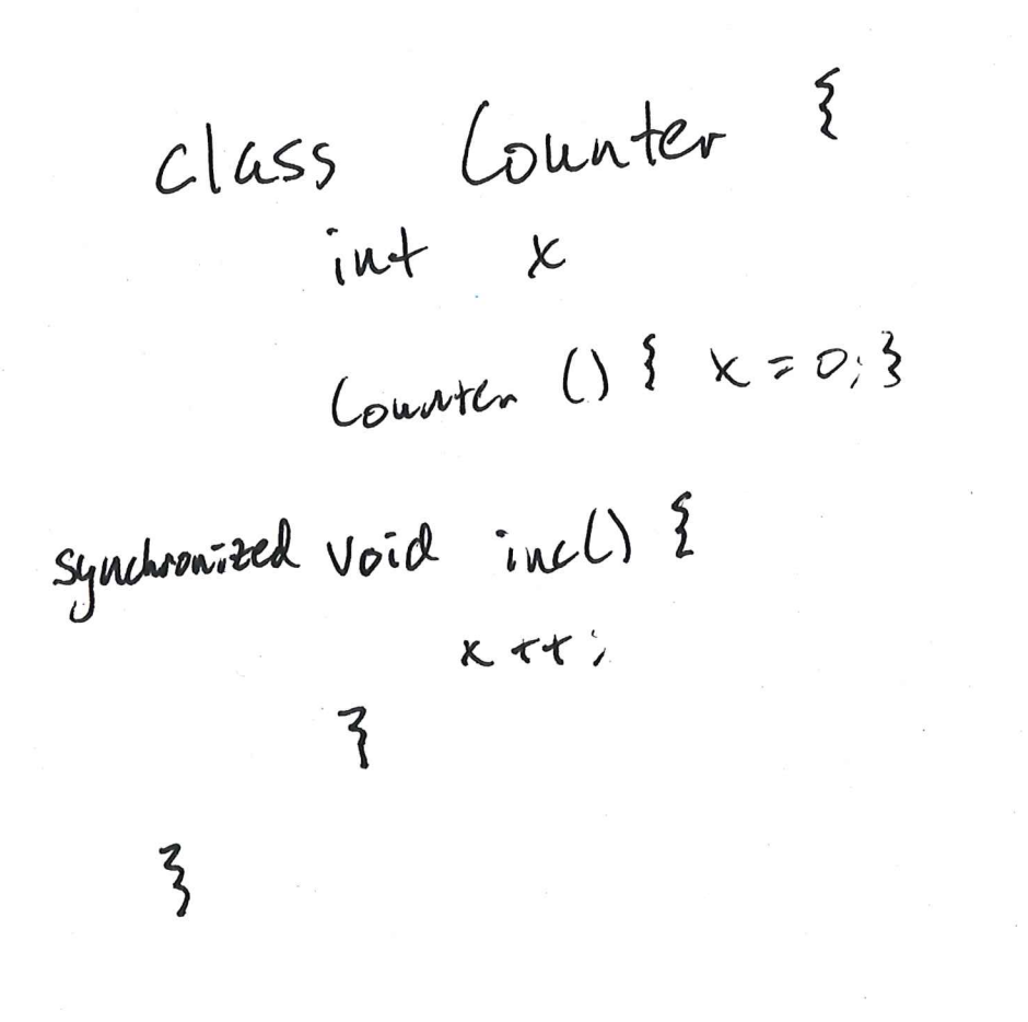 A code snippet showing a simple counter class in Java. The code is described in detail in the surrounding text.